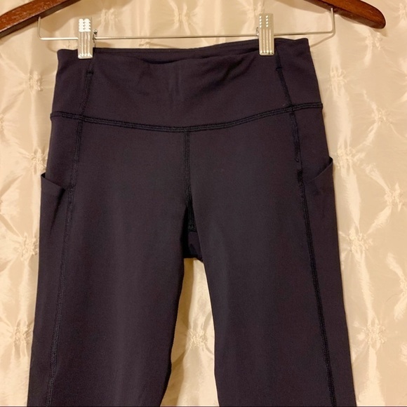 Lululemon Pace Rival Crop Leggings Midnight Navy Blue - Picture 5 of 14